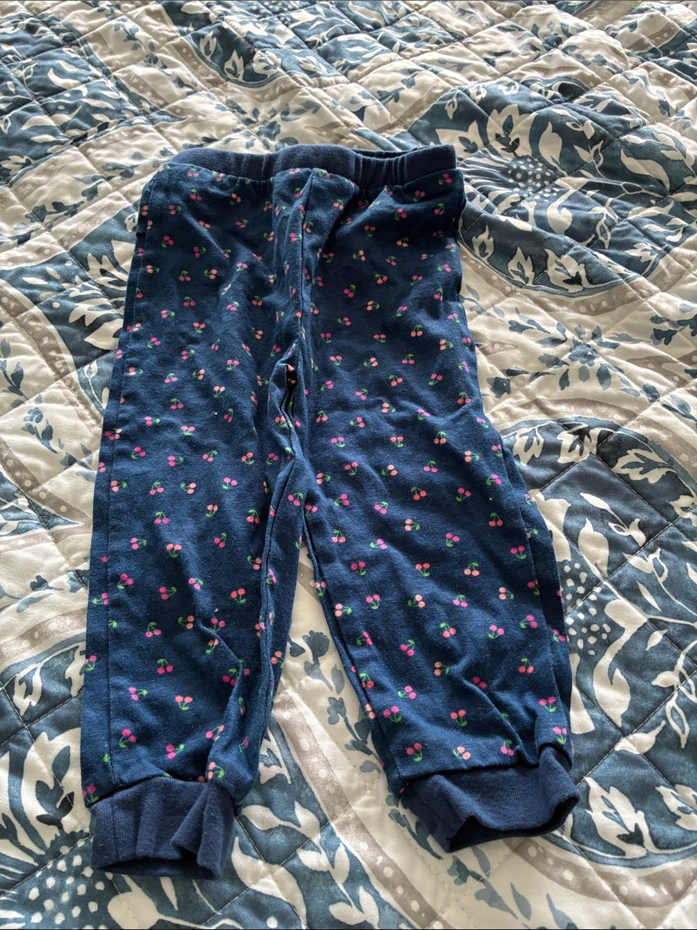 Kids Navy Cherry Jogger Sweatpants